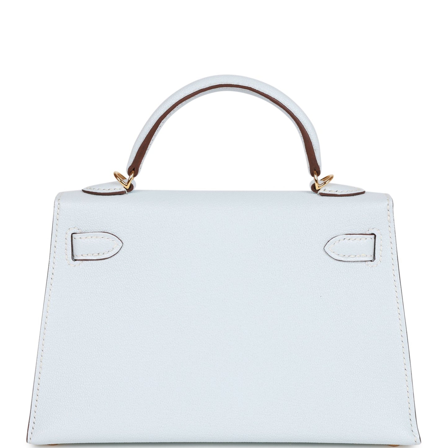 Hermes Kelly 20 Sellier Bleu Brume Chevre Gold Hardware