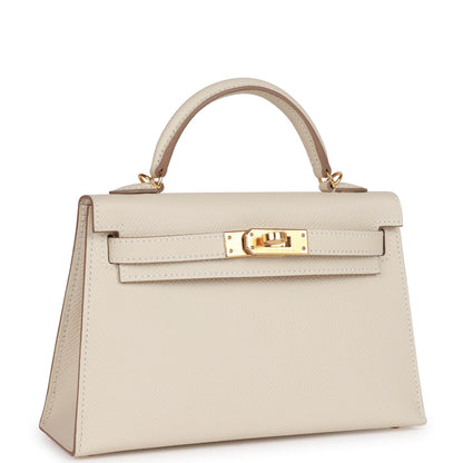 Hermes Kelly 20 Sellier Craie Epsom Gold Hardware