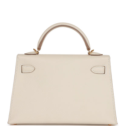 Hermes Kelly 20 Sellier Craie Epsom Gold Hardware