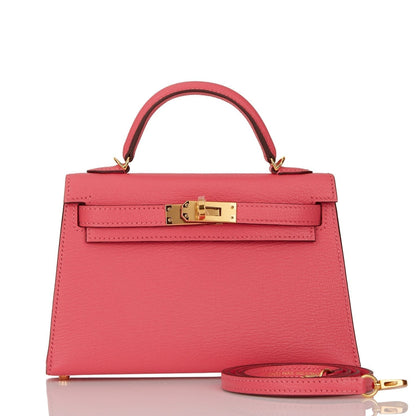 Hermes Kelly 20 Sellier Rose Lipstick Chevre Gold Hardware