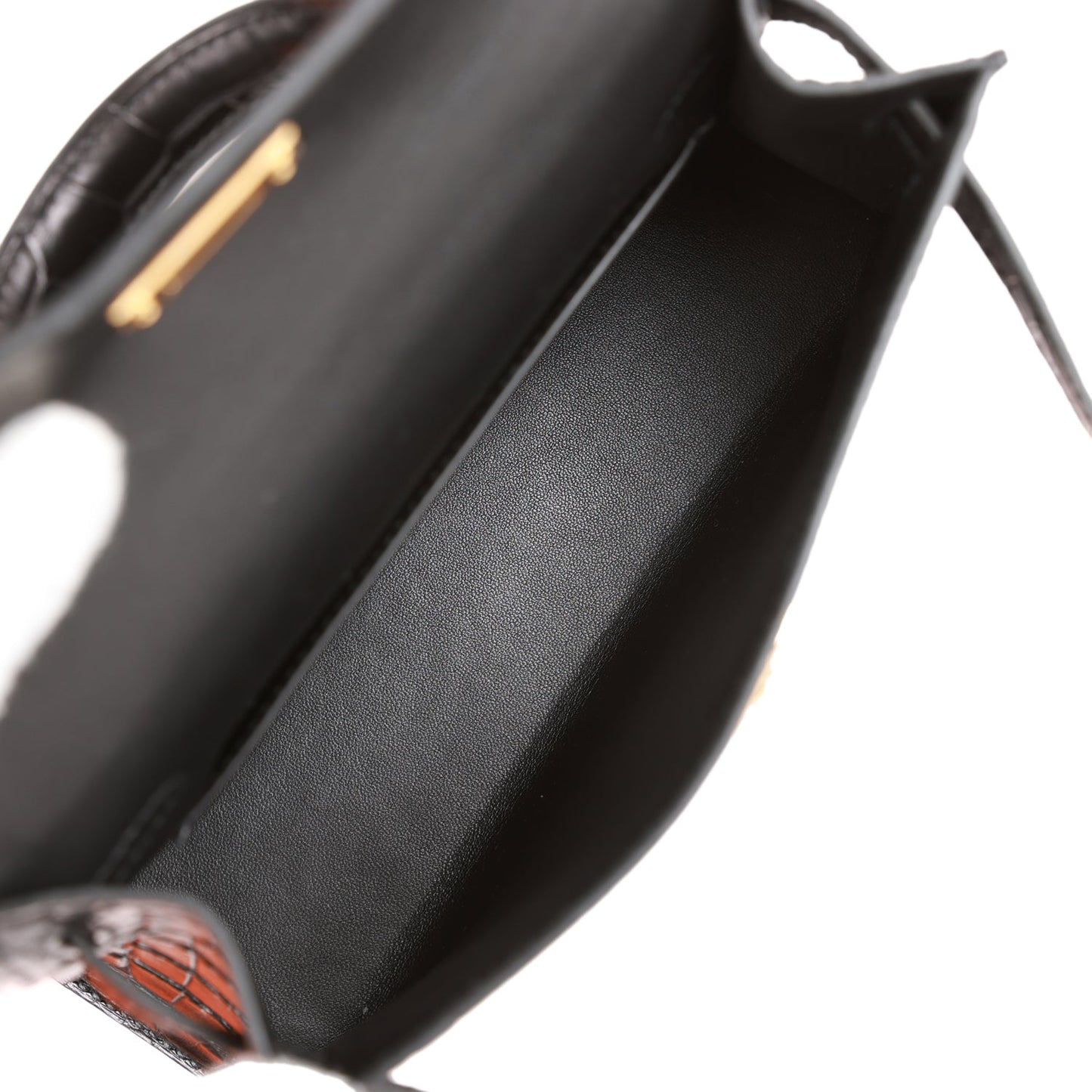 Hermes Kelly 20 Sellier Black Matte Alligator Gold Hardware