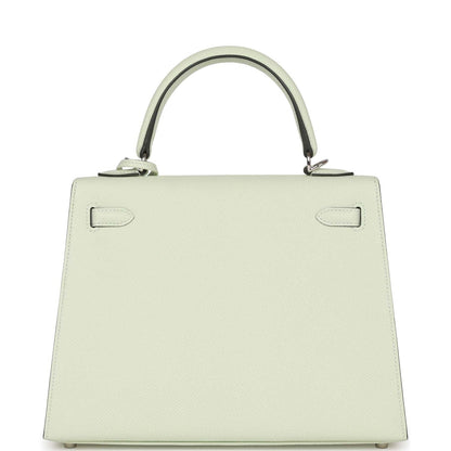 Hermes Kelly 25 Sellier Vert Fizz Epsom Palladium Hardware