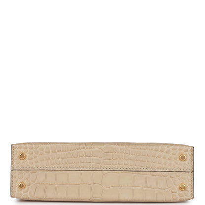 Hermes Kelly 20 Trench Matte Alligator Mississippiensis Gold Hardware
