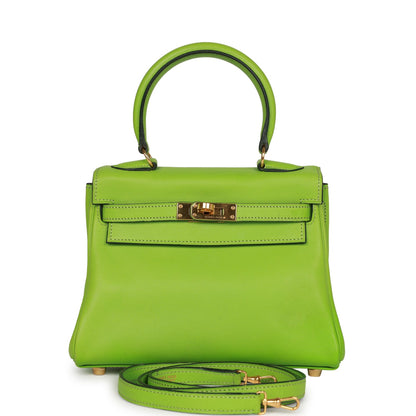 Hermes Kelly 20 Retourne Vert Cru Gulliver Gold Hardware