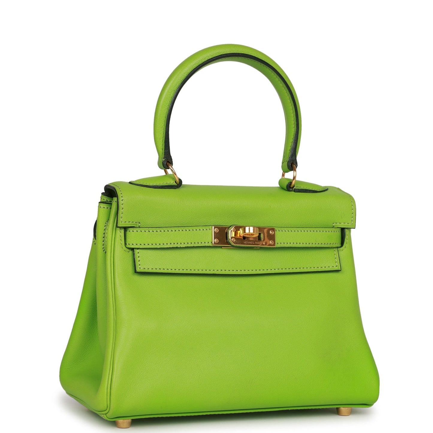 Hermes Kelly 20 Retourne Vert Cru Gulliver Gold Hardware