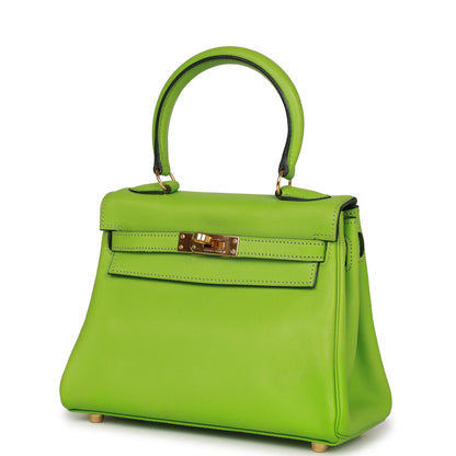 Hermes Kelly 20 Retourne Vert Cru Gulliver Gold Hardware
