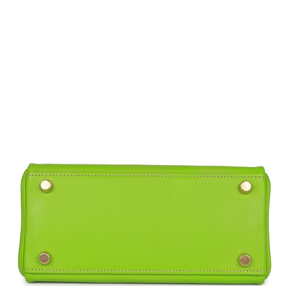 Hermes Kelly 20 Retourne Vert Cru Gulliver Gold Hardware