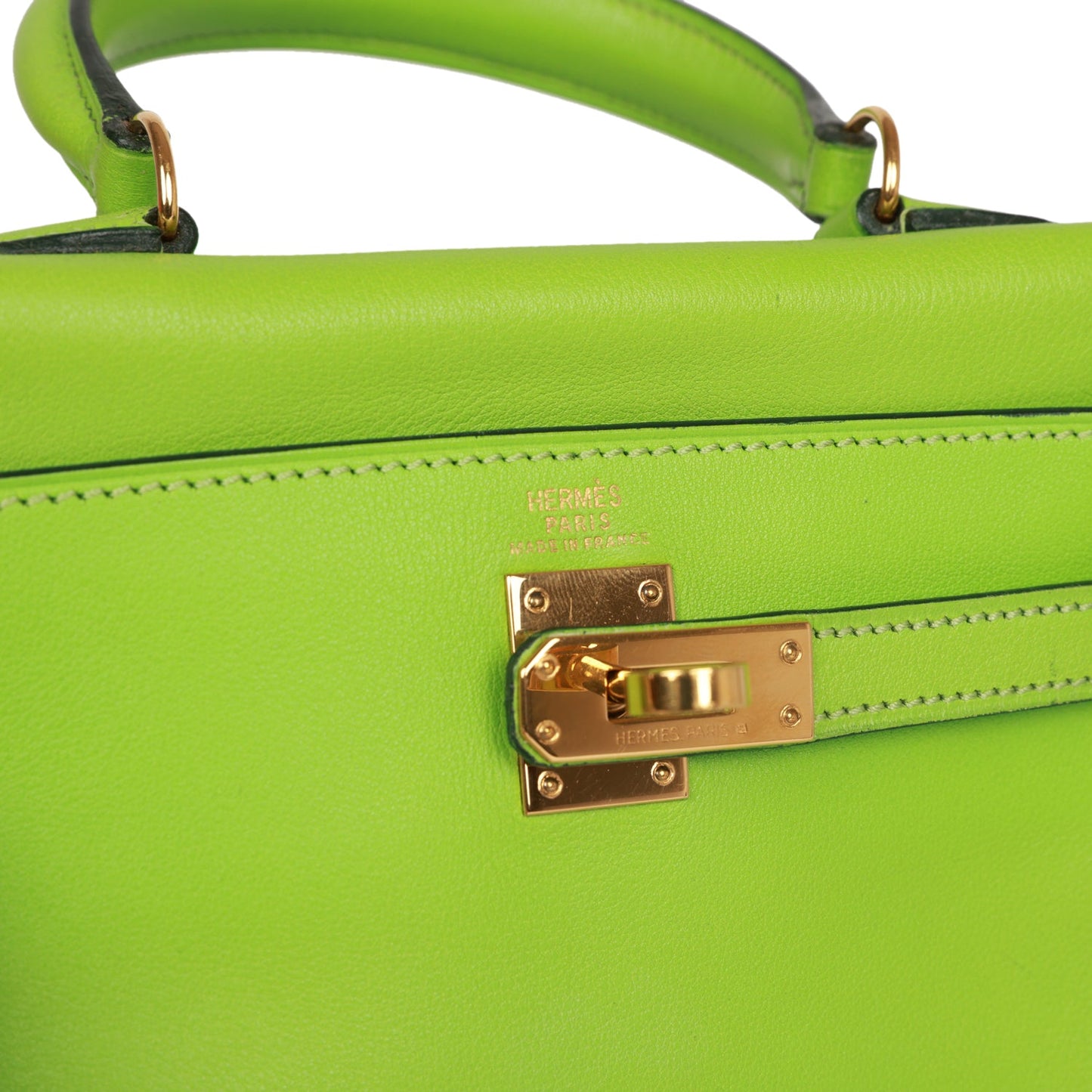 Hermes Kelly 20 Retourne Vert Cru Gulliver Gold Hardware