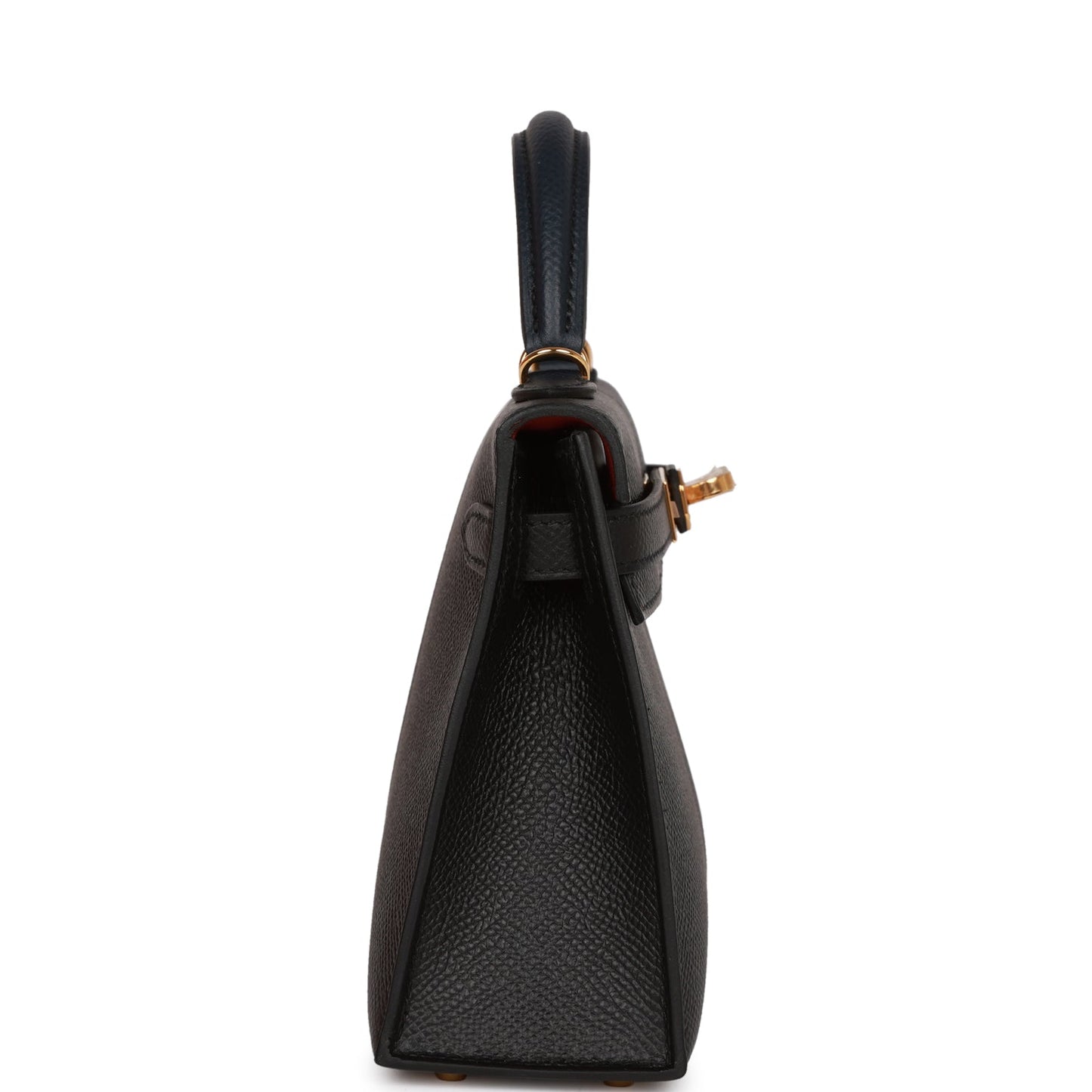 Hermes Kelly 20 Sellier Bleu Indigo, Black and Rouge H Casaque Epsom Gold Hardware