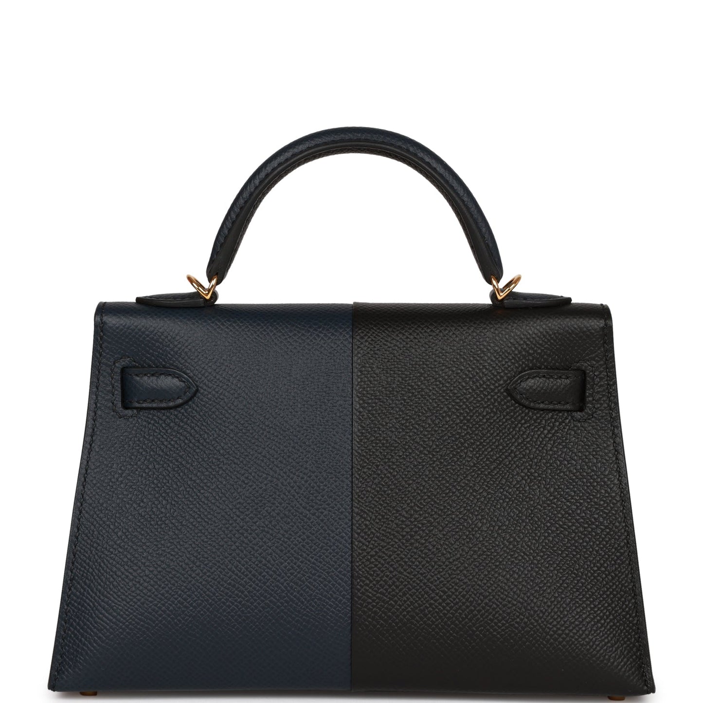 Hermes Kelly 20 Sellier Bleu Indigo, Black and Rouge H Casaque Epsom Gold Hardware