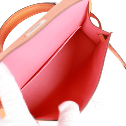 Hermes Kelly 20 Sellier Orange Verso Chèvre Palladium Hardware