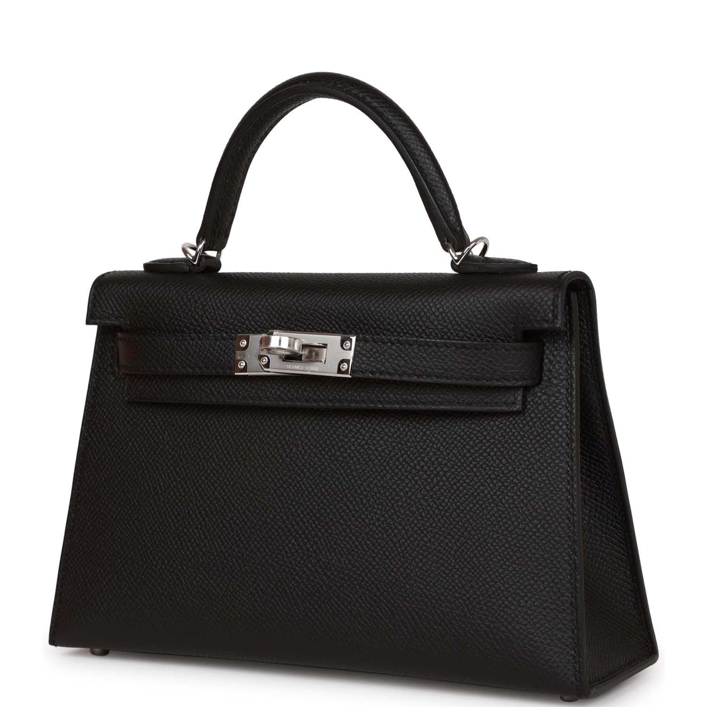 Hermes Kelly 20 Sellier Black Epsom Palladium Hardware