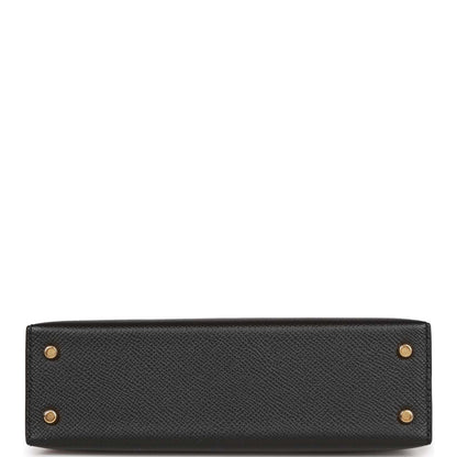 Hermes Kelly 20 Sellier Black Epsom Gold Hardware