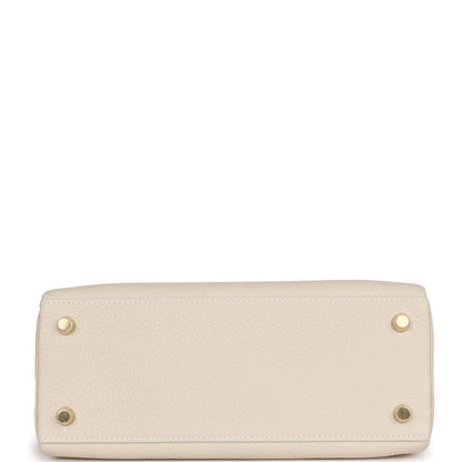 Hermes Kelly 25 Retourne Craie Togo Gold Hardware