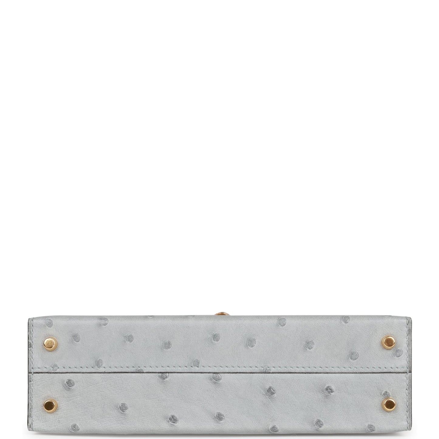 Hermes Kelly 20 Sellier Bleu Glacier Ostrich Gold Hardware