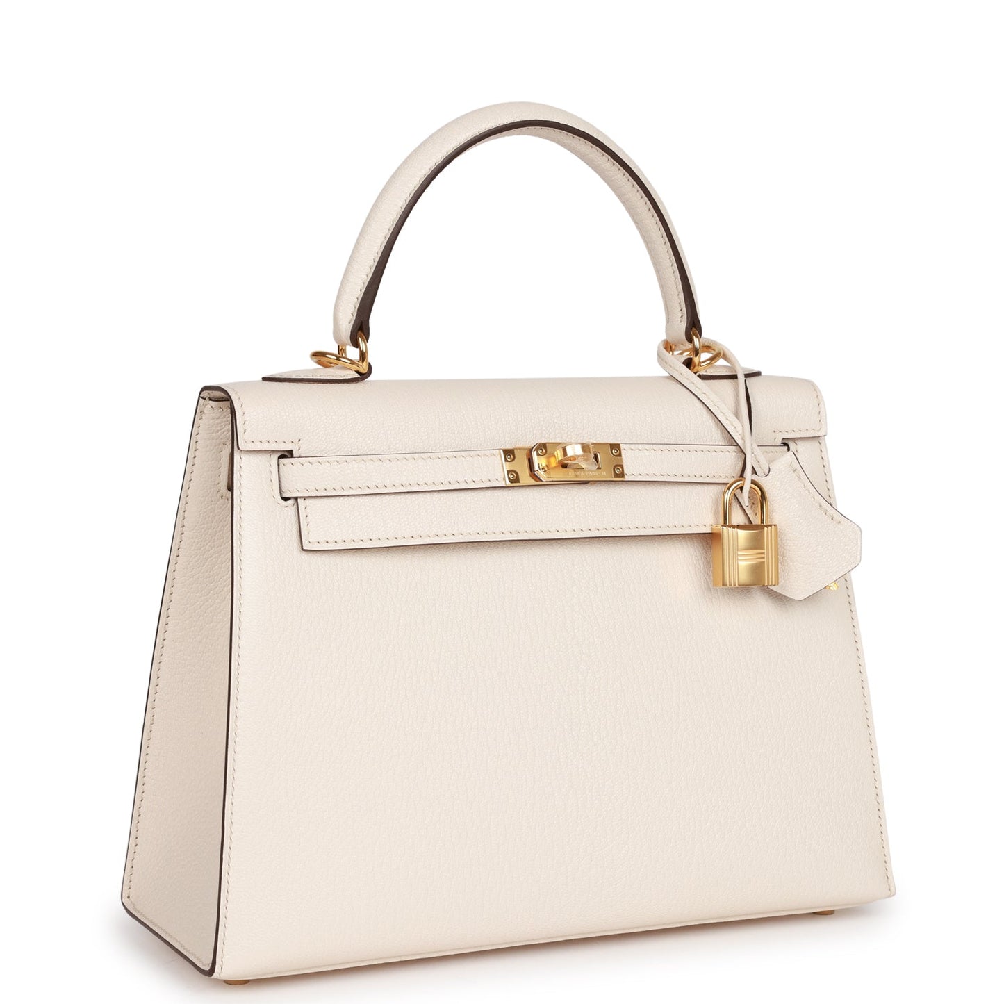 Hermes Special Order (HSS) Kelly Sellier 25 Nata Verso Chevre Gold Hardware