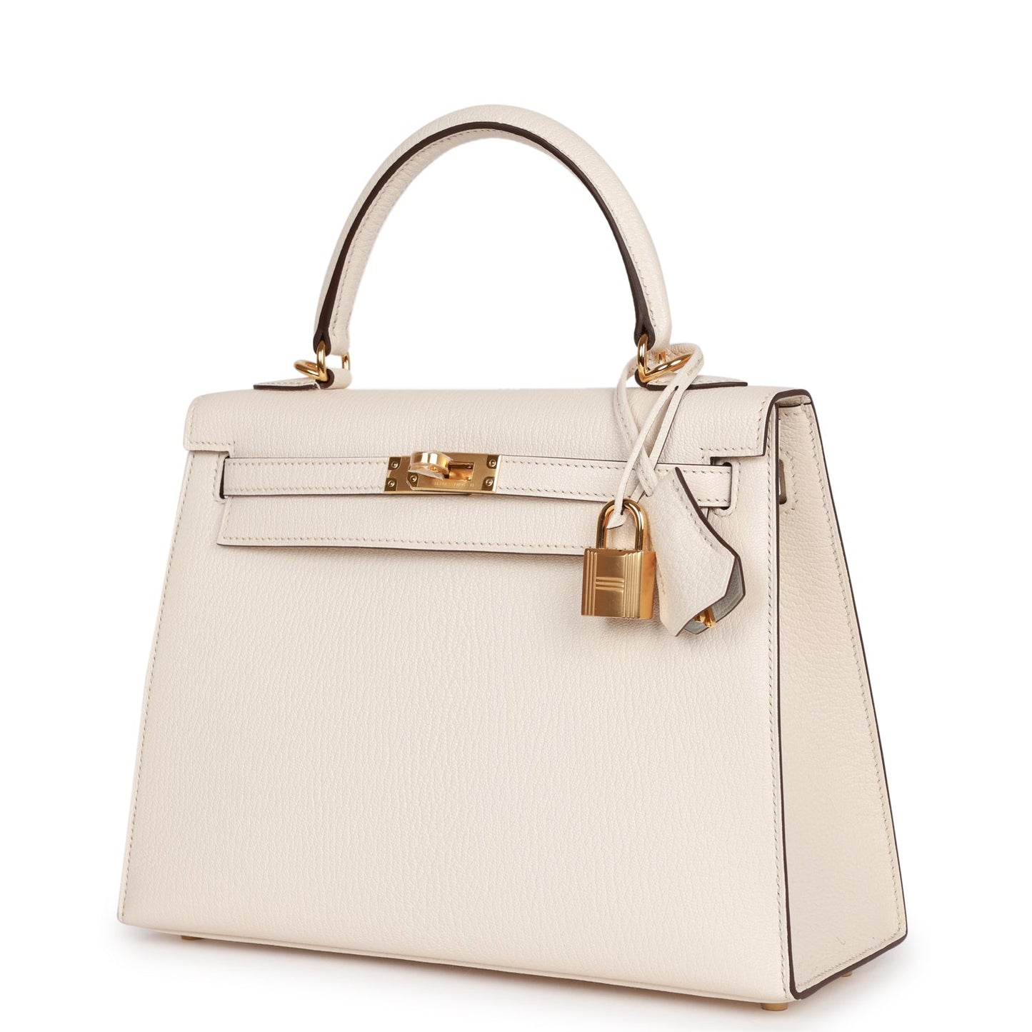 Hermes Special Order (HSS) Kelly Sellier 25 Nata Verso Chevre Gold Hardware