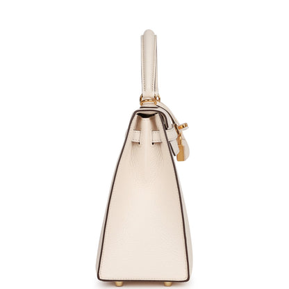 Hermes Special Order (HSS) Kelly Sellier 25 Nata Verso Chevre Gold Hardware