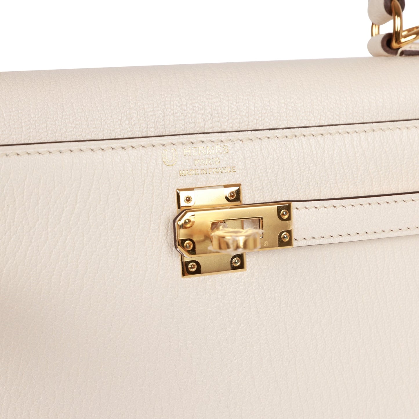 Hermes Special Order (HSS) Kelly Sellier 25 Nata Verso Chevre Gold Hardware