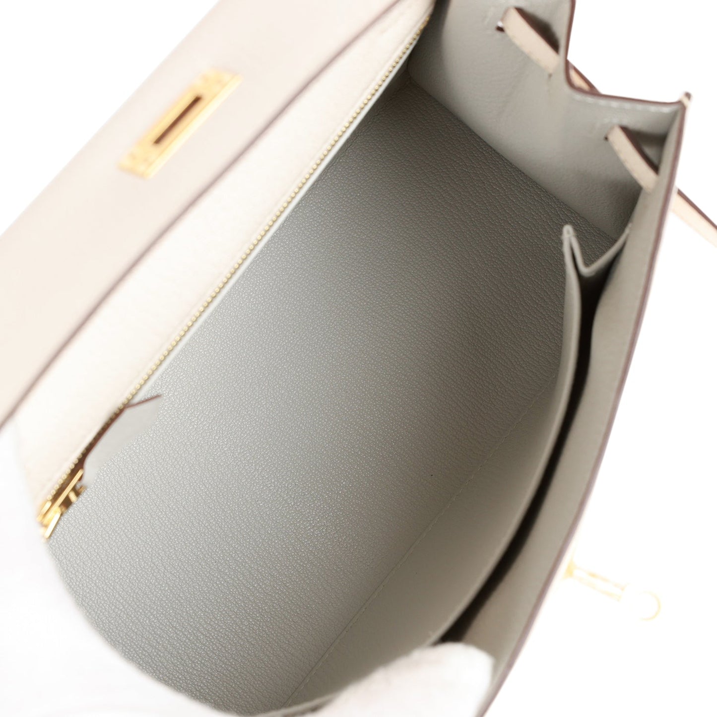 Hermes Special Order (HSS) Kelly Sellier 25 Nata Verso Chevre Gold Hardware