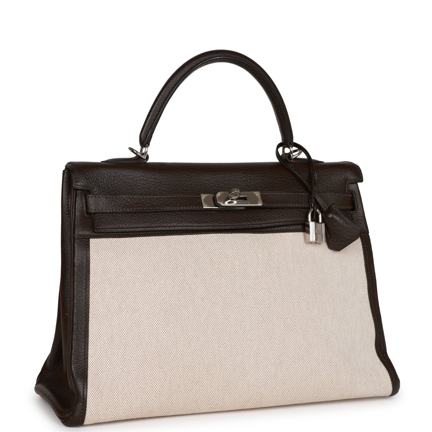 Hermes Kelly 35 Retourne Ebene Clemence and Toile H Palladium Hardware - Payment 1