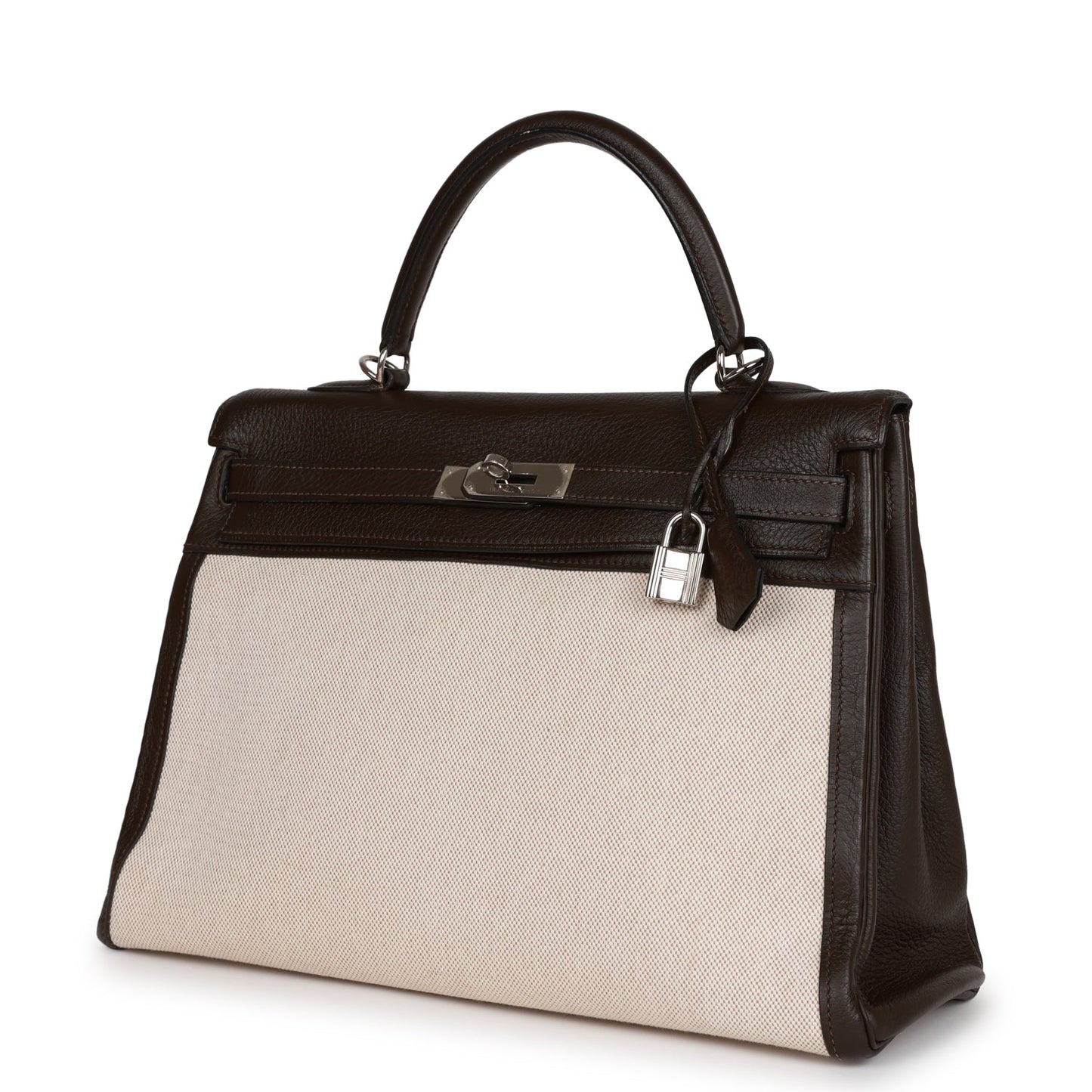Hermes Kelly 35 Retourne Ebene Clemence and Toile H Palladium Hardware - Payment 1