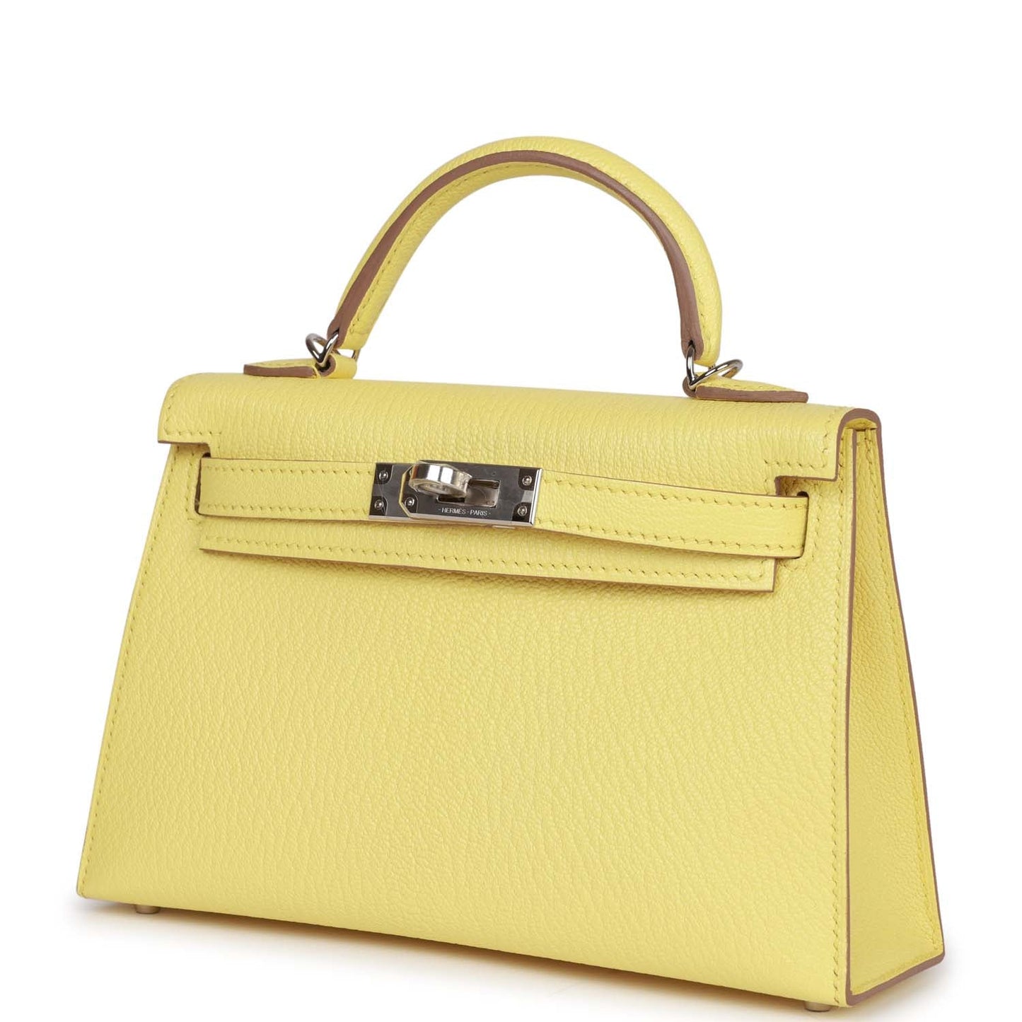 Hermes Kelly 20 Sellier Limoncello Chevre Palladium Hardware