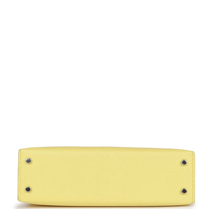 Hermes Kelly 20 Sellier Limoncello Chevre Palladium Hardware