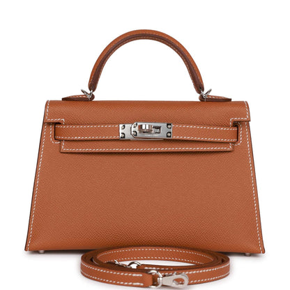 Hermes Kelly 20 Sellier Gold Epsom Palladium Hardware