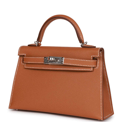 Hermes Kelly 20 Sellier Gold Epsom Palladium Hardware