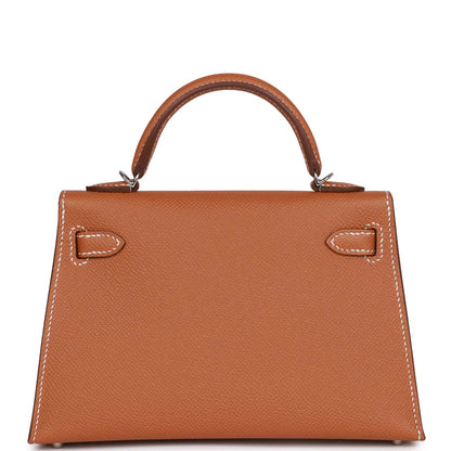 Hermes Kelly 20 Sellier Gold Epsom Palladium Hardware