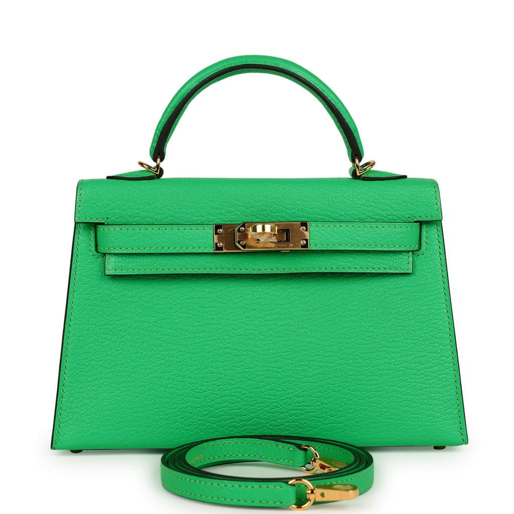 Hermes Kelly 20 Sellier Vert Comics Chevre Gold Hardware