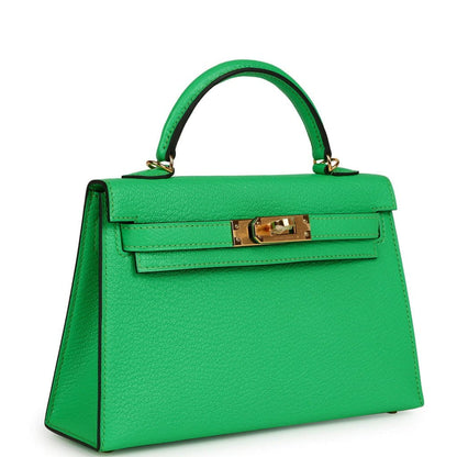 Hermes Kelly 20 Sellier Vert Comics Chevre Gold Hardware