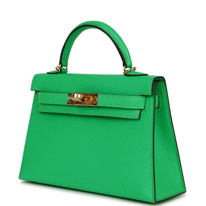 Hermes Kelly 20 Sellier Vert Comics Chevre Gold Hardware