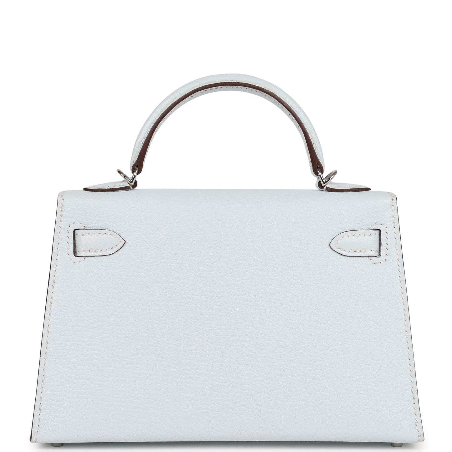 Hermes Kelly 20 Sellier Bleu Brume Chevre Palladium Hardware