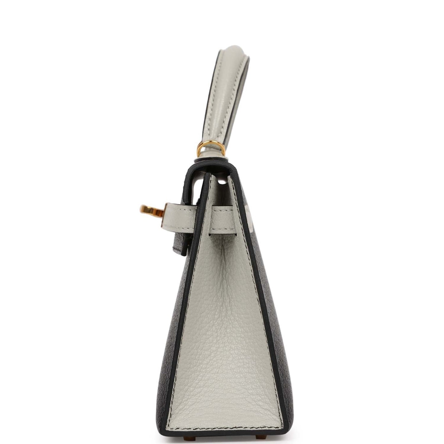 Hermes HSS Kelly 20 Sellier Black and Gris Perle Chevre Mysore Gold Hardware