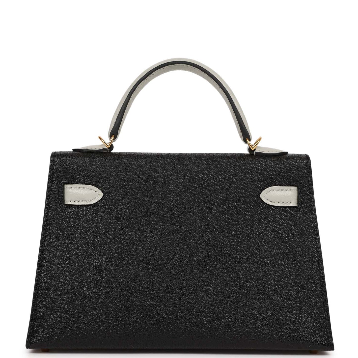 Hermes HSS Kelly 20 Sellier Black and Gris Perle Chevre Mysore Gold Hardware