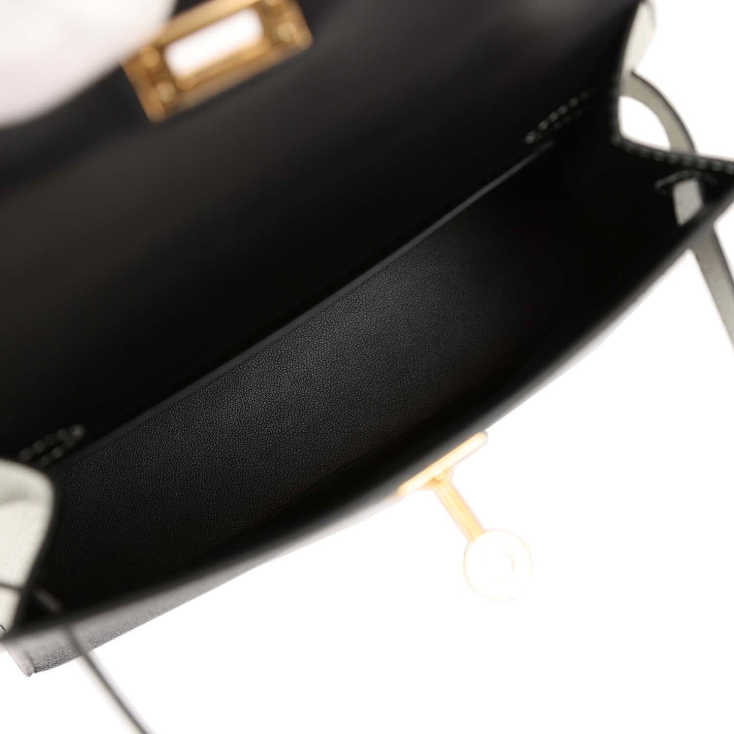 Hermes HSS Kelly 20 Sellier Black and Gris Perle Chevre Mysore Gold Hardware