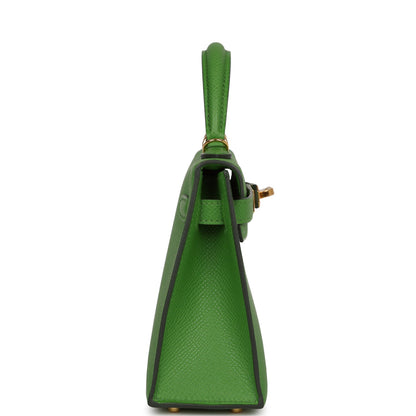 Hermes Kelly 20 Sellier Vert Yucca Epsom Gold Hardware