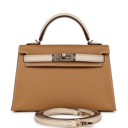 Hermes Special Order (HSS) Kelly 20 Sellier Biscuit and Craie Epsom Permabrass Hardware