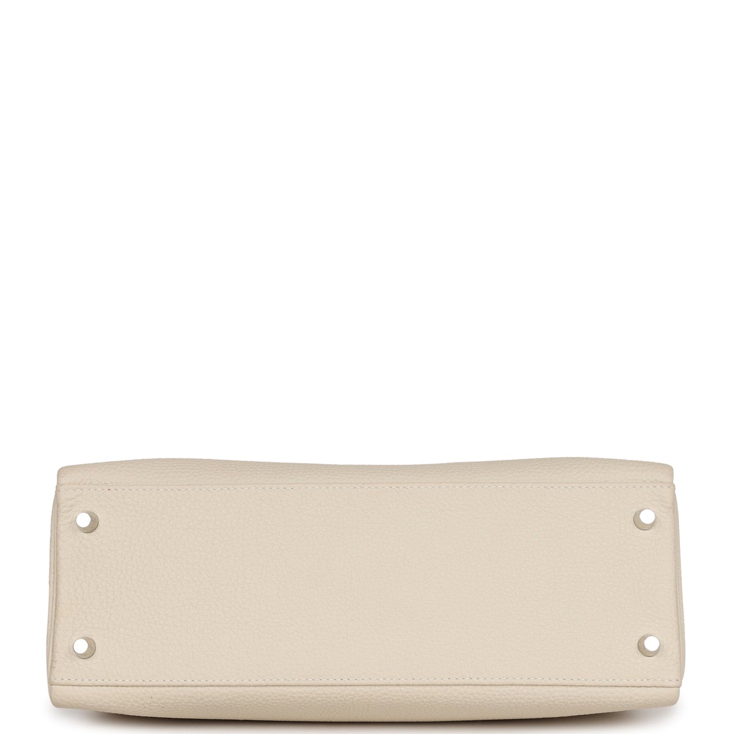 Pre-owned Hermes Kelly Retourne 32 Craie Au Gallop Togo Palladium Hardware