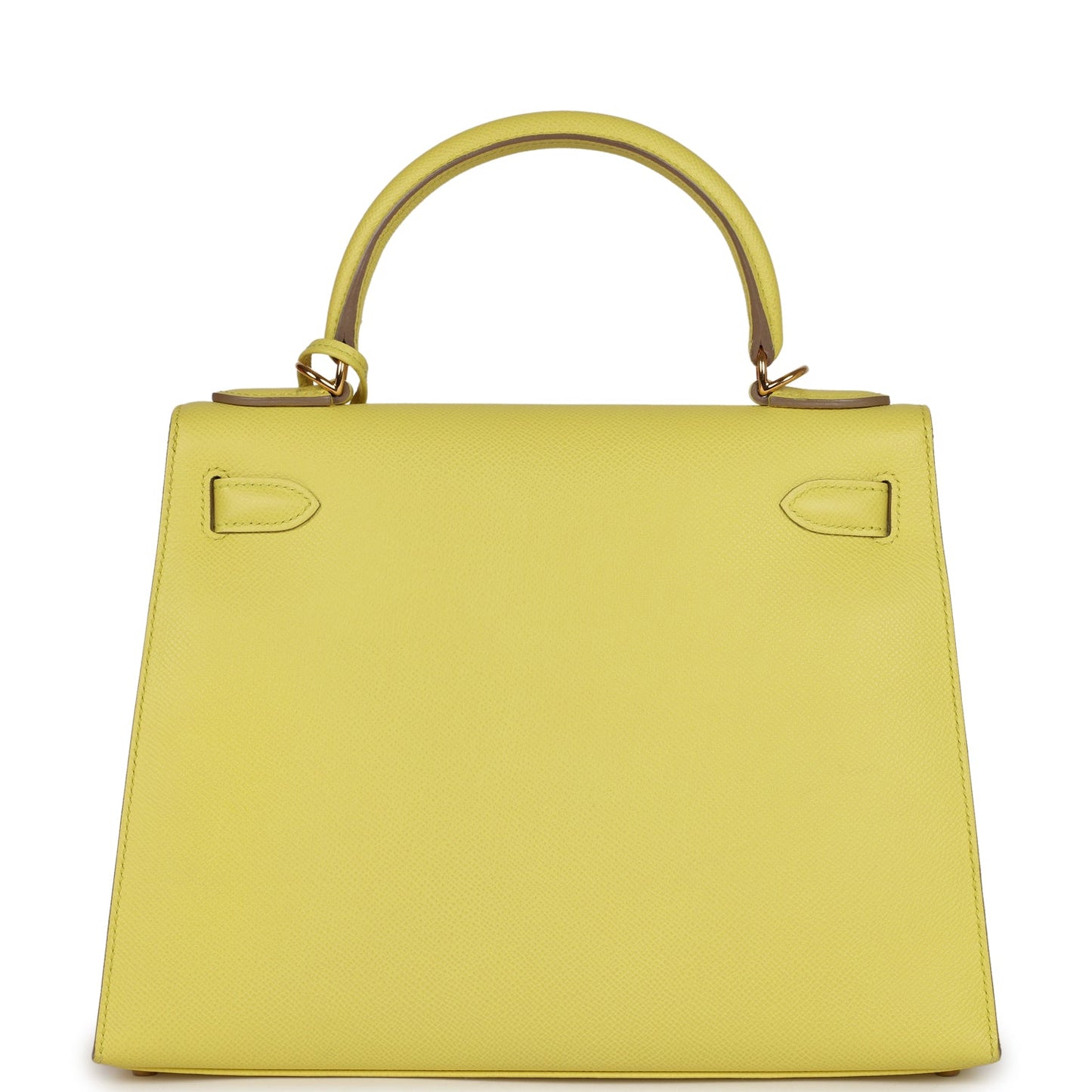Pre-owned Hermes Kelly Sellier 28 Soufre Epsom Gold Hardware