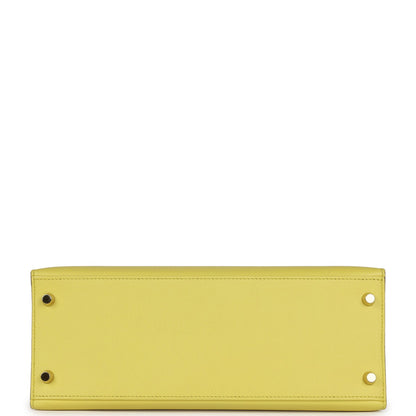 Pre-owned Hermes Kelly Sellier 28 Soufre Epsom Gold Hardware