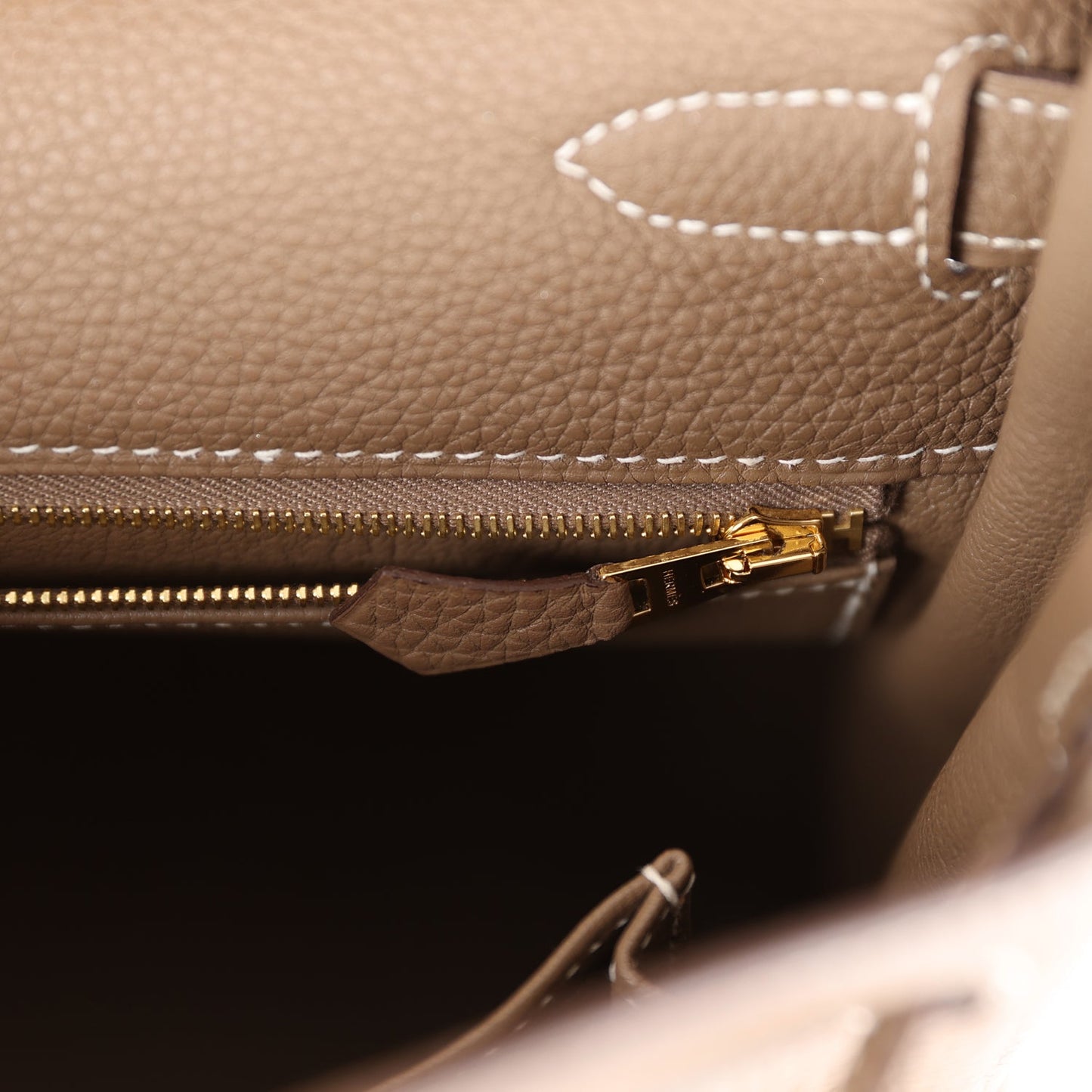 Pre-owned Hermes Kelly Retourne 32 Etoupe Togo Gold Hardware