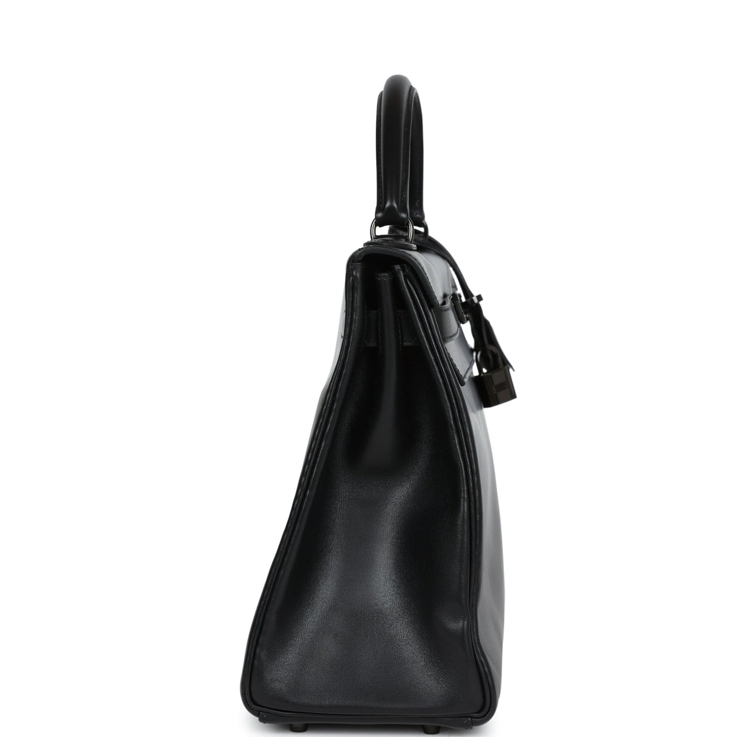 Pre-owned Hermes Rare Kelly Retourne 32 SO BLACK Box Black Hardware