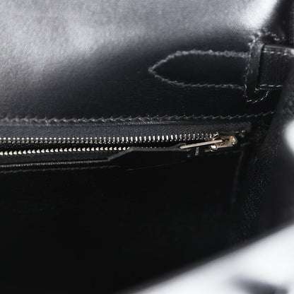 Pre-owned Hermes Rare Kelly Retourne 32 SO BLACK Box Black Hardware