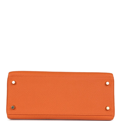 Hermes Kelly Retourne 28 Orange Togo Gold Hardware
