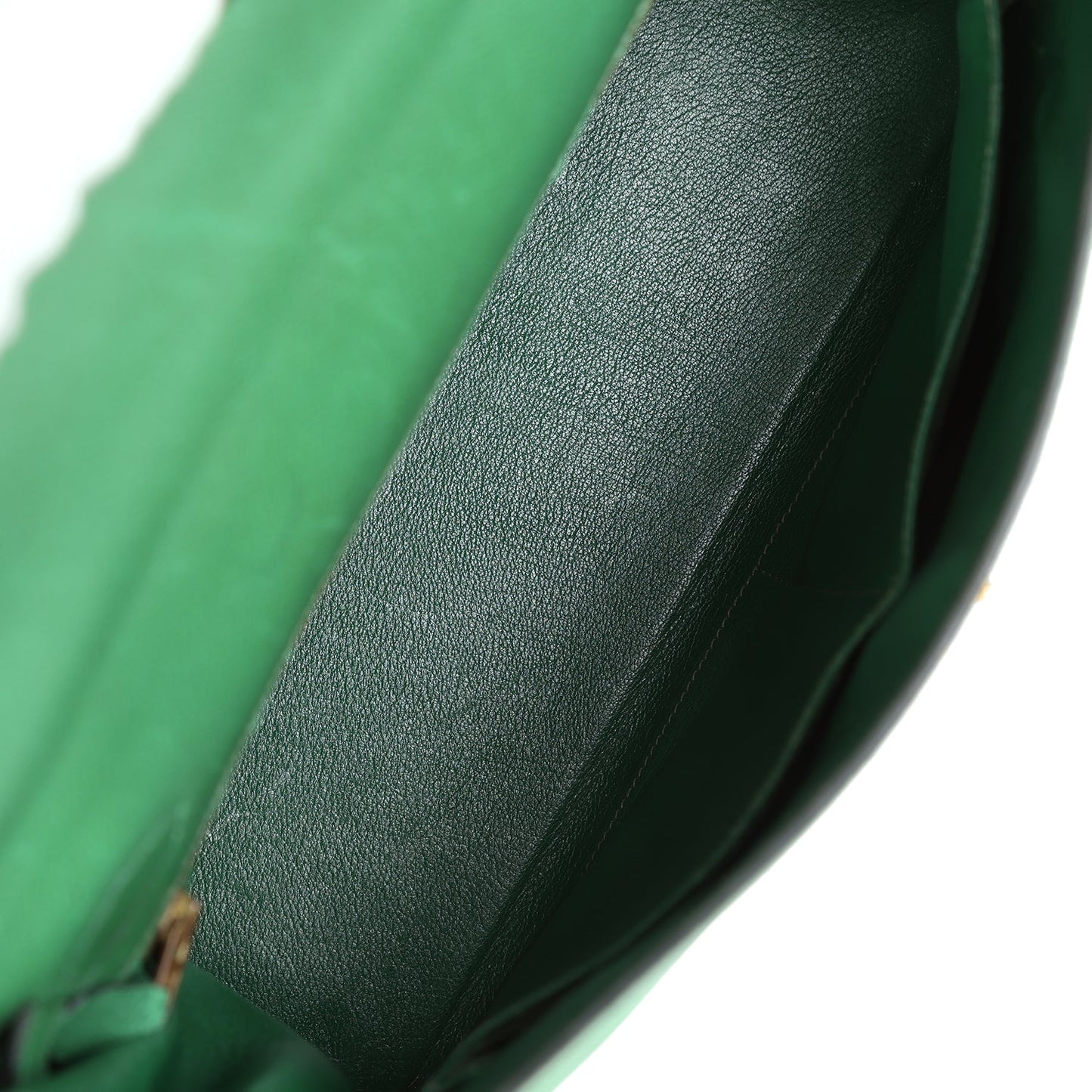 Vintage Hermes Kelly Retourne 32 Vert Bengale Courchevel Gold Hardware