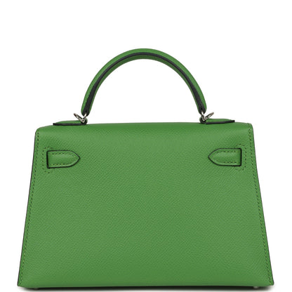Hermes Kelly Sellier 20 Vert Yucca Epsom Palladium Hardware