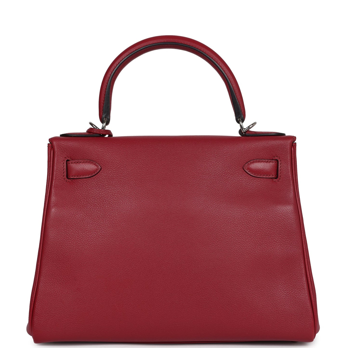 Pre-owned Hermes Kelly Retourne 28 Rouge Grenat Evercolor Palladium Hardware